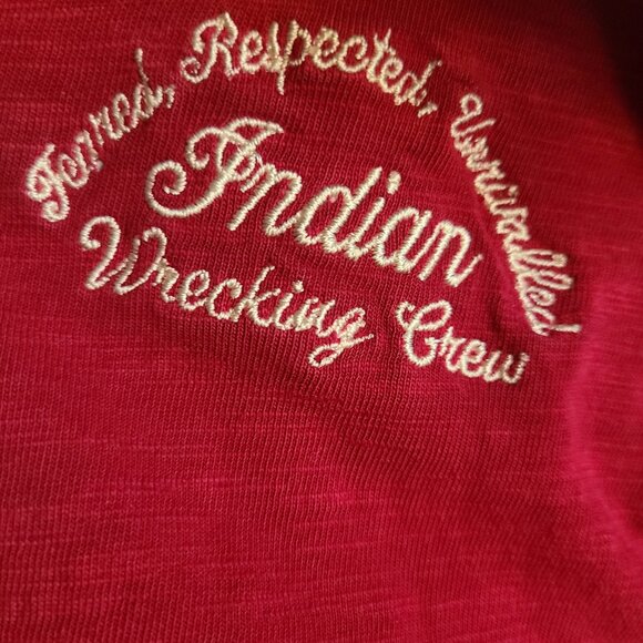 Indian Motorcycle Embroidered Wrecking Crew Large Long Sleeve Jersey Shirt - Picture 4 of 7